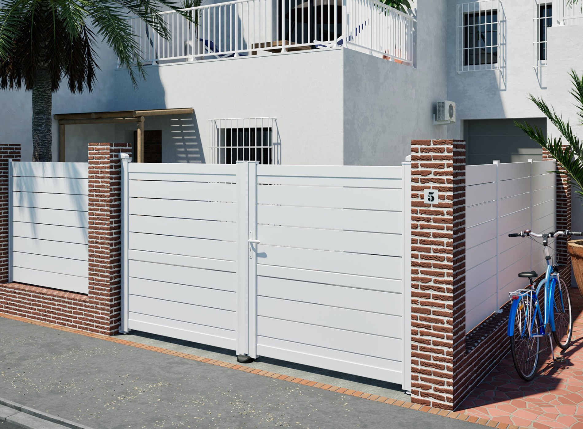 Portillon en aluminium BONO, Blanc 9016