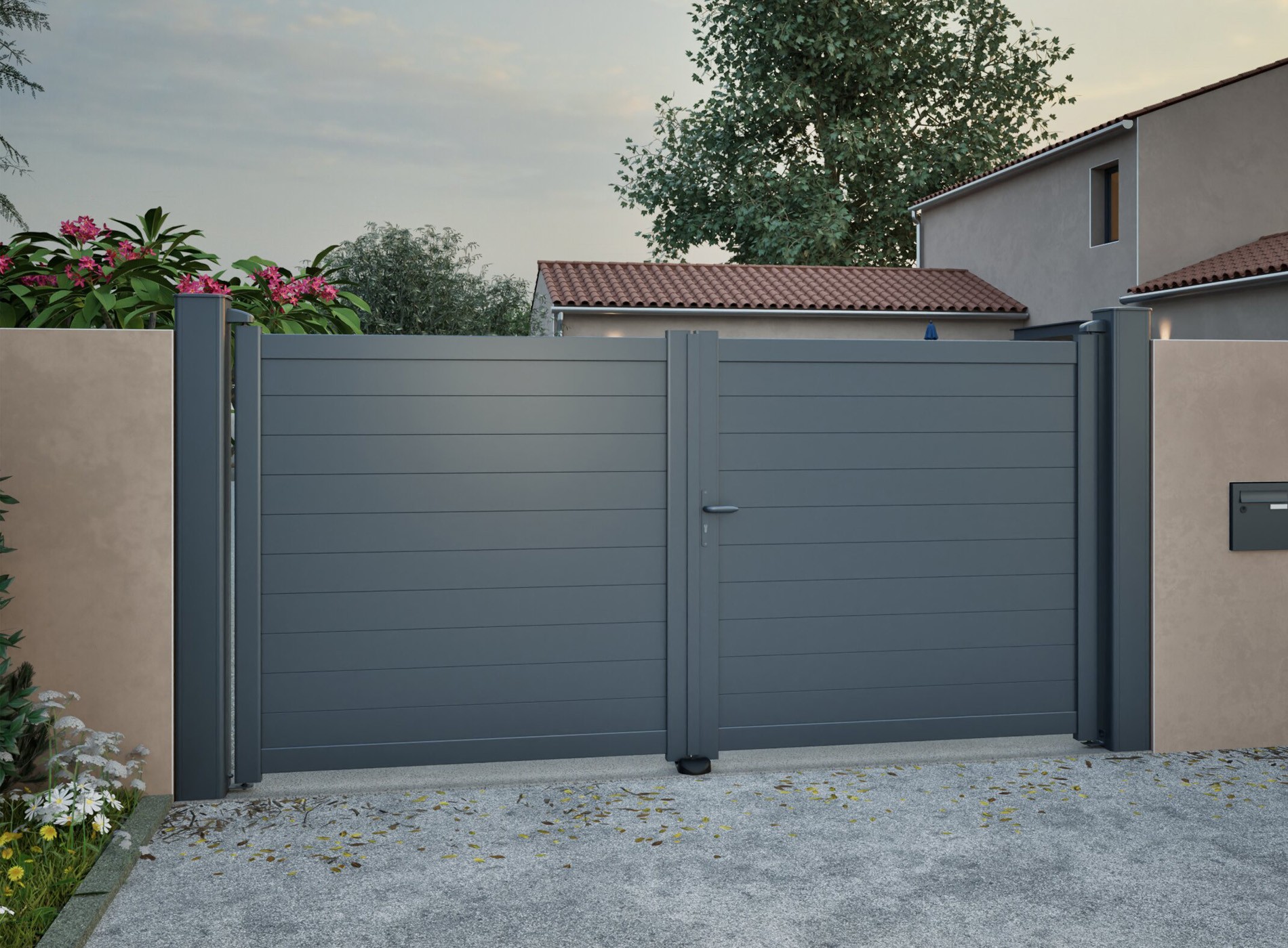 Portail Battant JOY Gris Zinc 7016