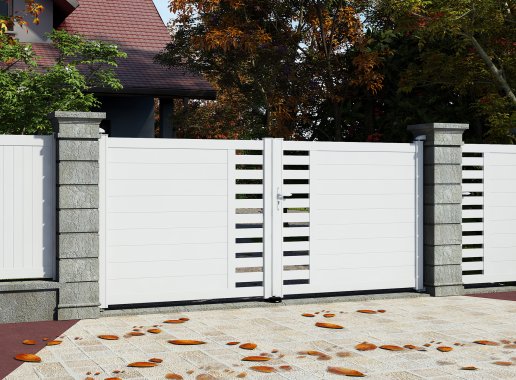 Klos Up Portail battant aluminium GARLAN Blanc 9016