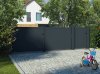 Portail battant plein en aluminium HEZO - Gris zinc 7016 (RAL7016) - Ambiance 3D