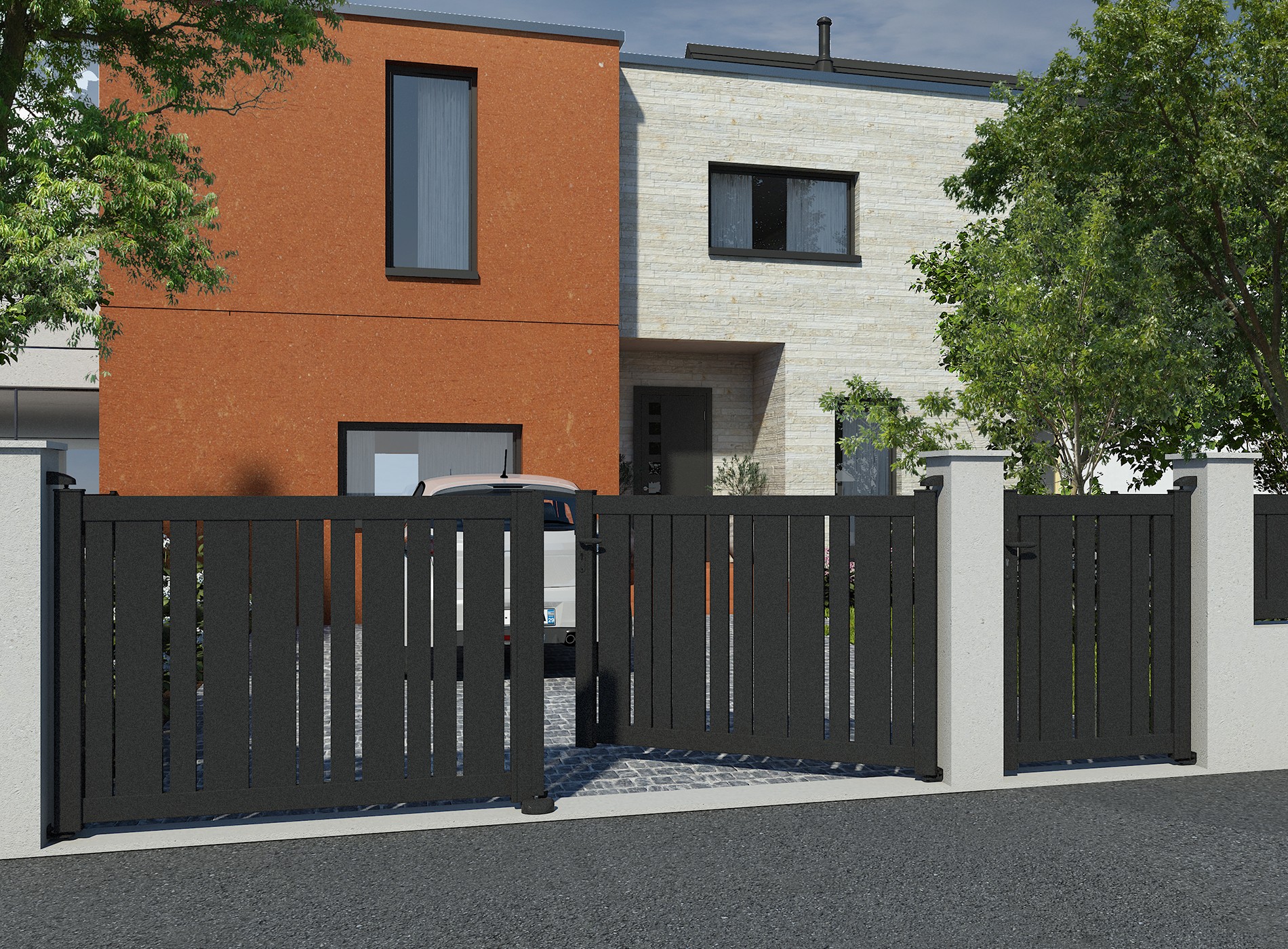 Klos Up Portail battant KALY 2100 Noir Sable