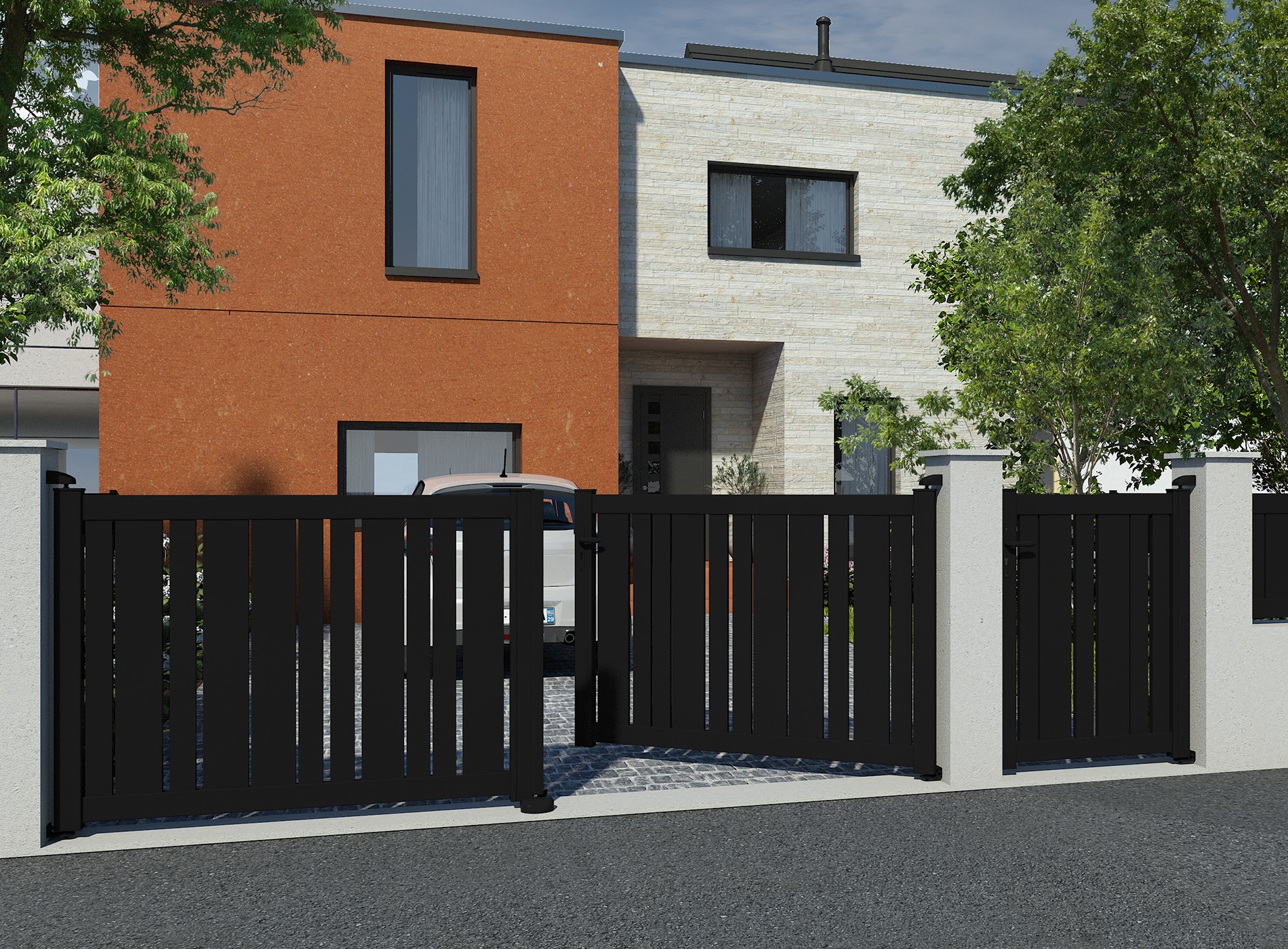 Klos Up Portail battant KALY 9005 Noir