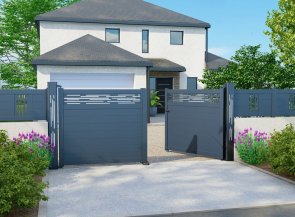 Klos up portail aluminium battant LIGNE horizontal