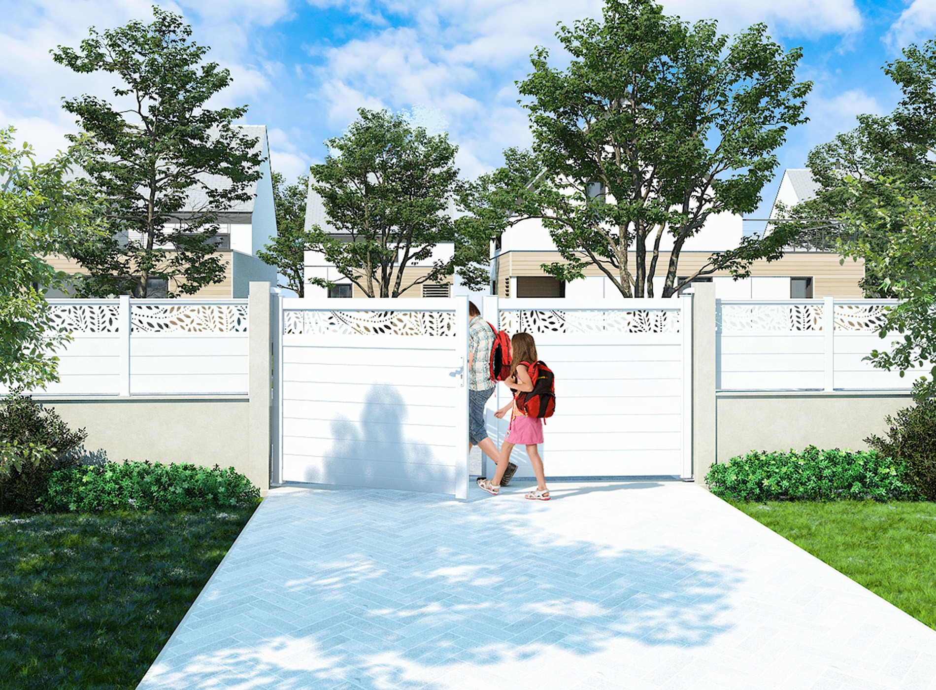 Klos Up portail battant SYLVA horizontal Blanc 9016