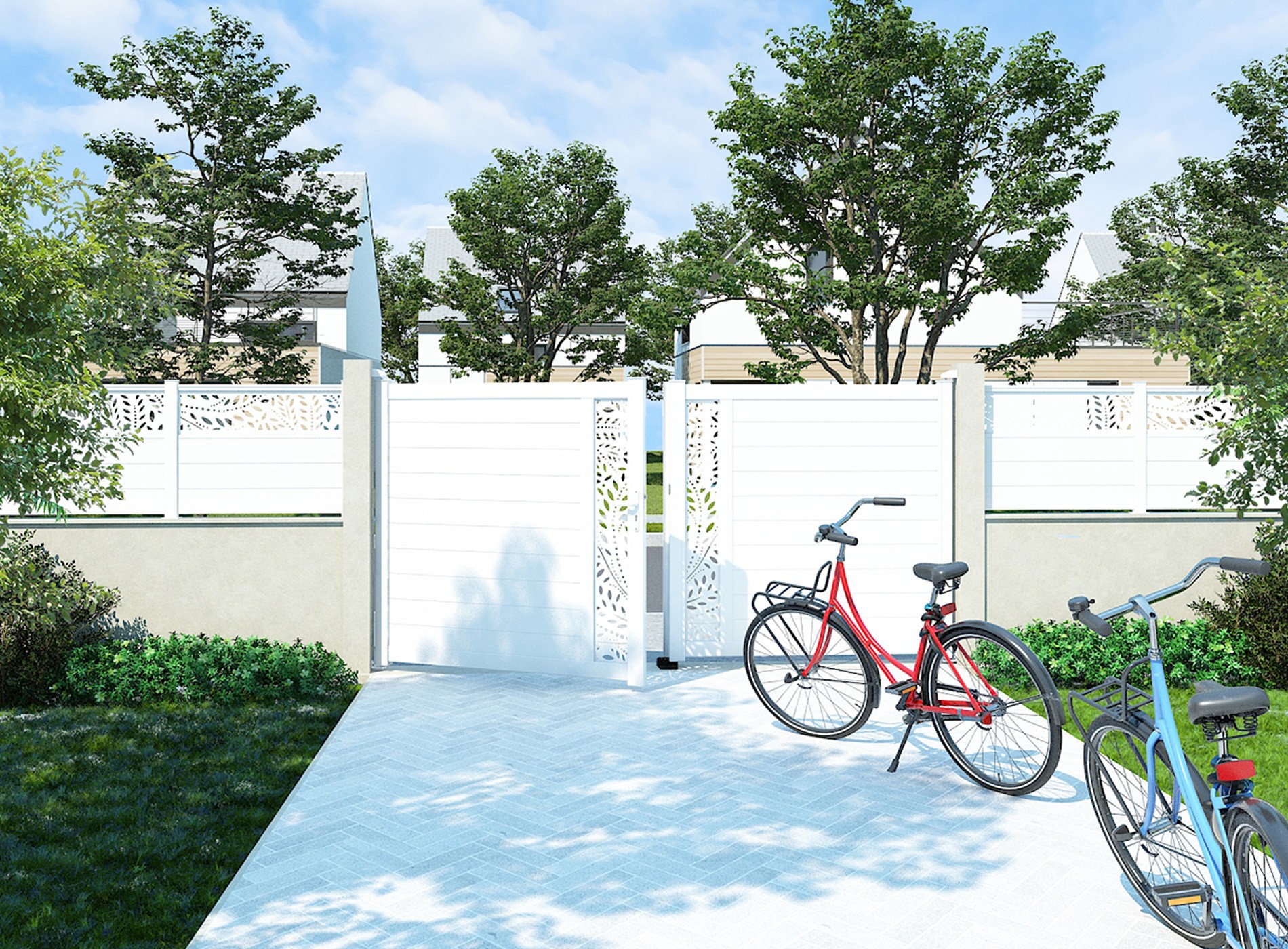 Klos Up portail battant SYLVA vertical Blanc 9016