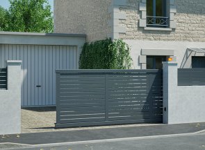 Portail Coulissant JAX Gris Zinc 7016