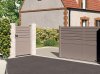 Klos Up Portail coulissant CARNAC lames pleines et persiennes - Gris Quartz 7039