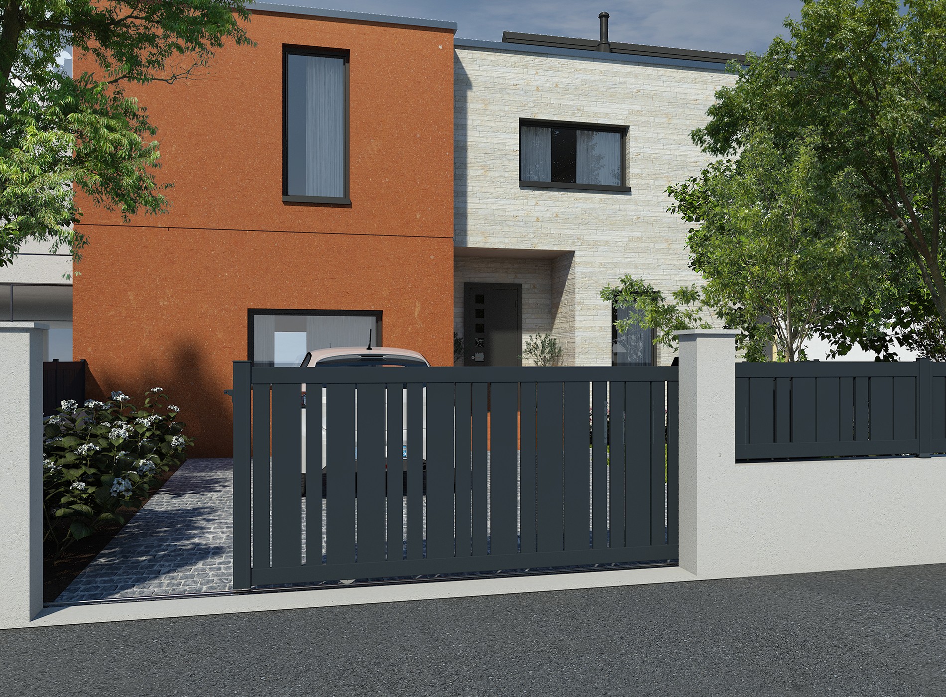 Klos Up Portail coulissant KALY 7016 Gris Zinc