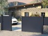 Klos up portail aluminium coulissant LAO lames pleines 150 - Gris Zinc 7016