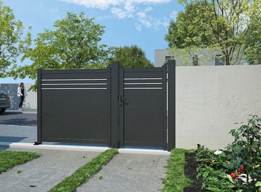 Klos up portillon aluminium Babord - Noir Sable 2100S