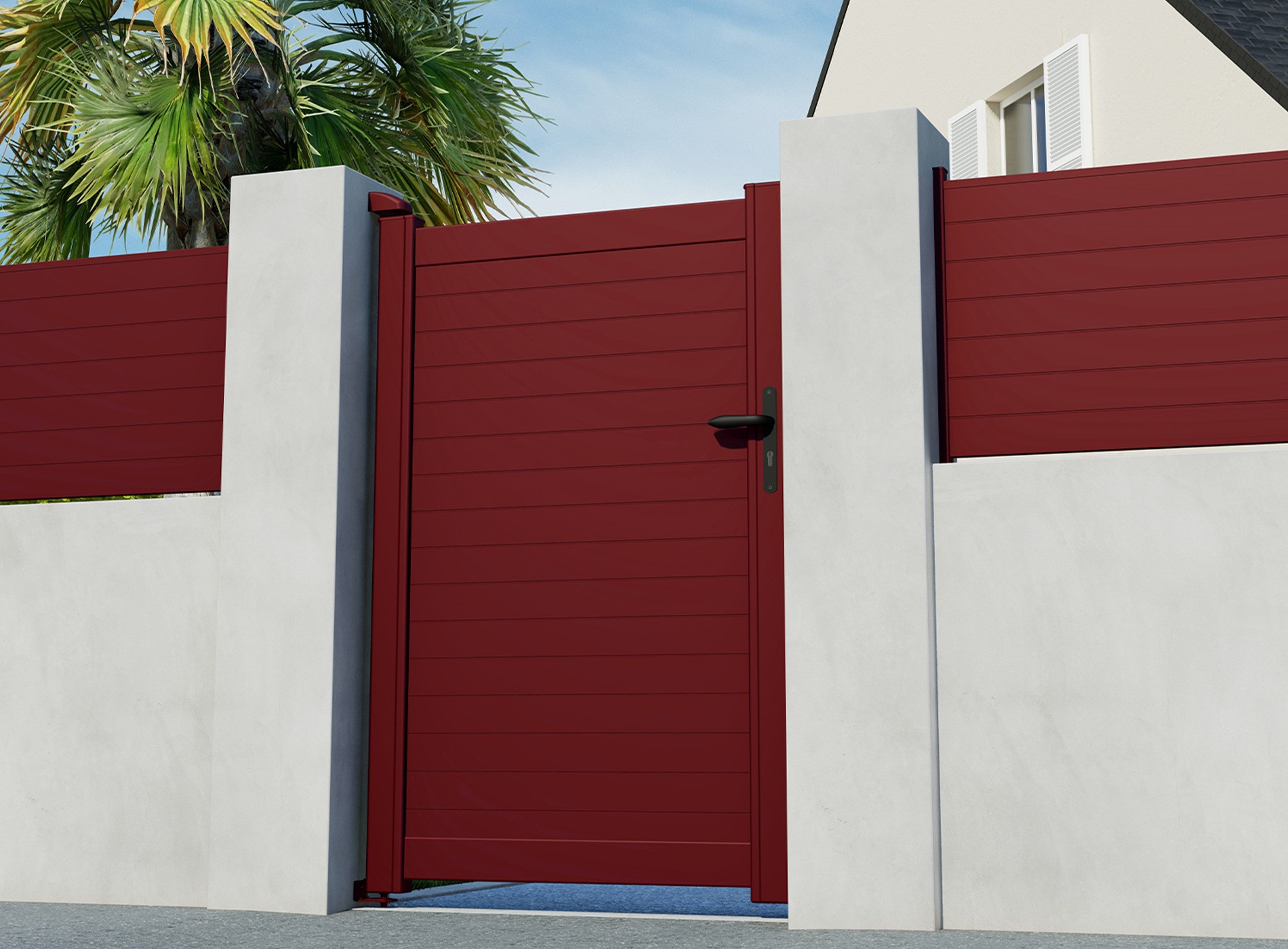 Portillon en aluminium CONCARNEAU, rouge 3004
