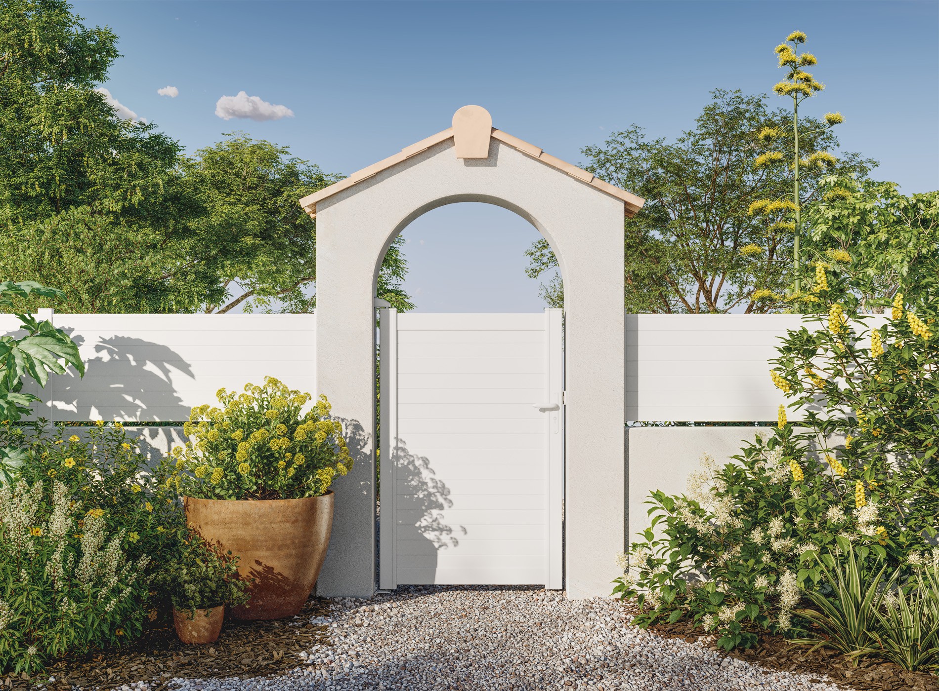 Portillon en aluminium CONCARNEAU, Blanc 9016