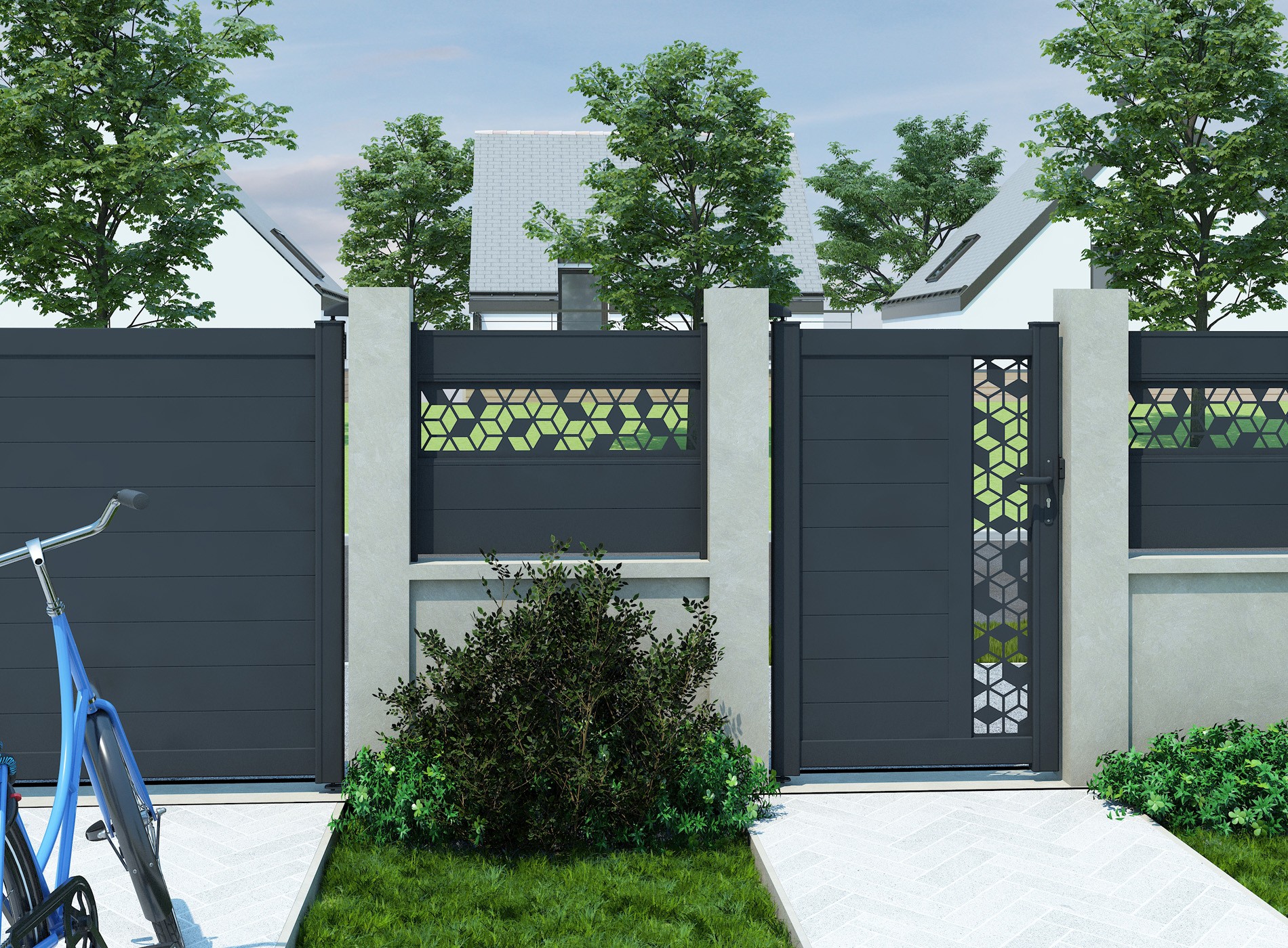 Klos Up portillon décor GRAFIK Gris Zinc 7016