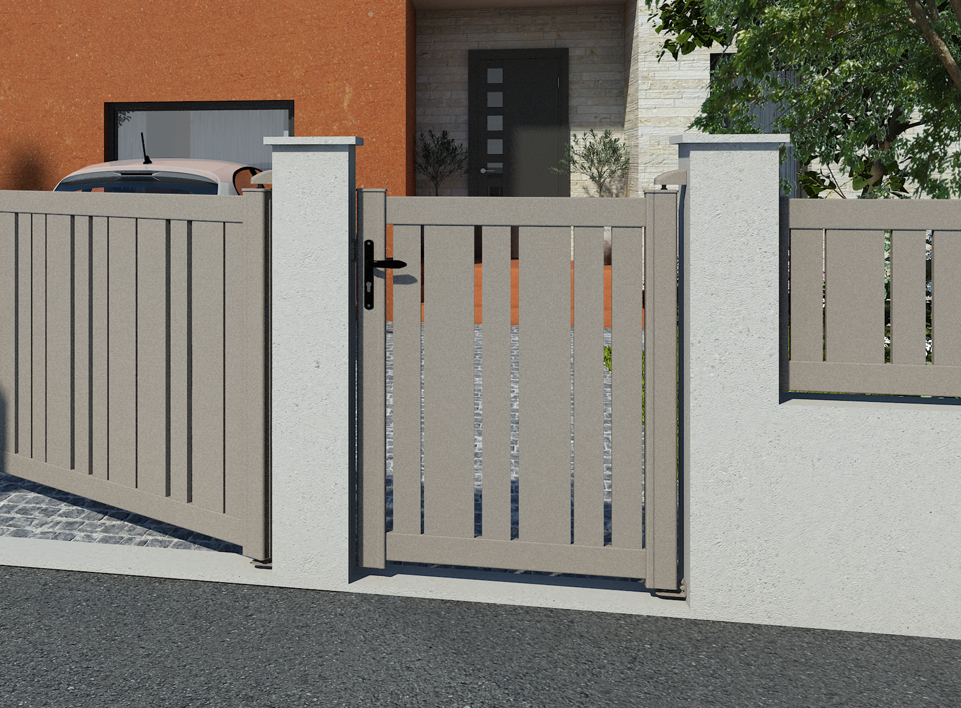 Klos Up Portillon ajourée KALY Gris Sablé 2900