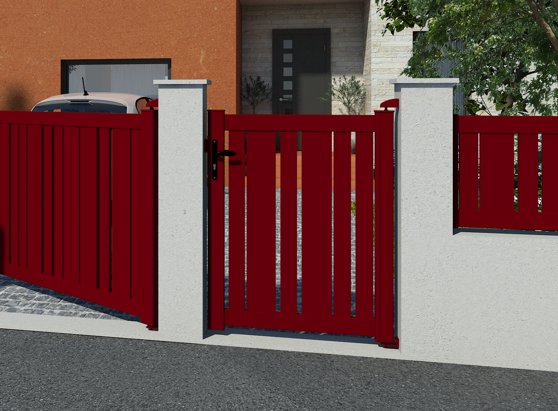 Klos Up Portillon ajourée KALY Rouge 3004