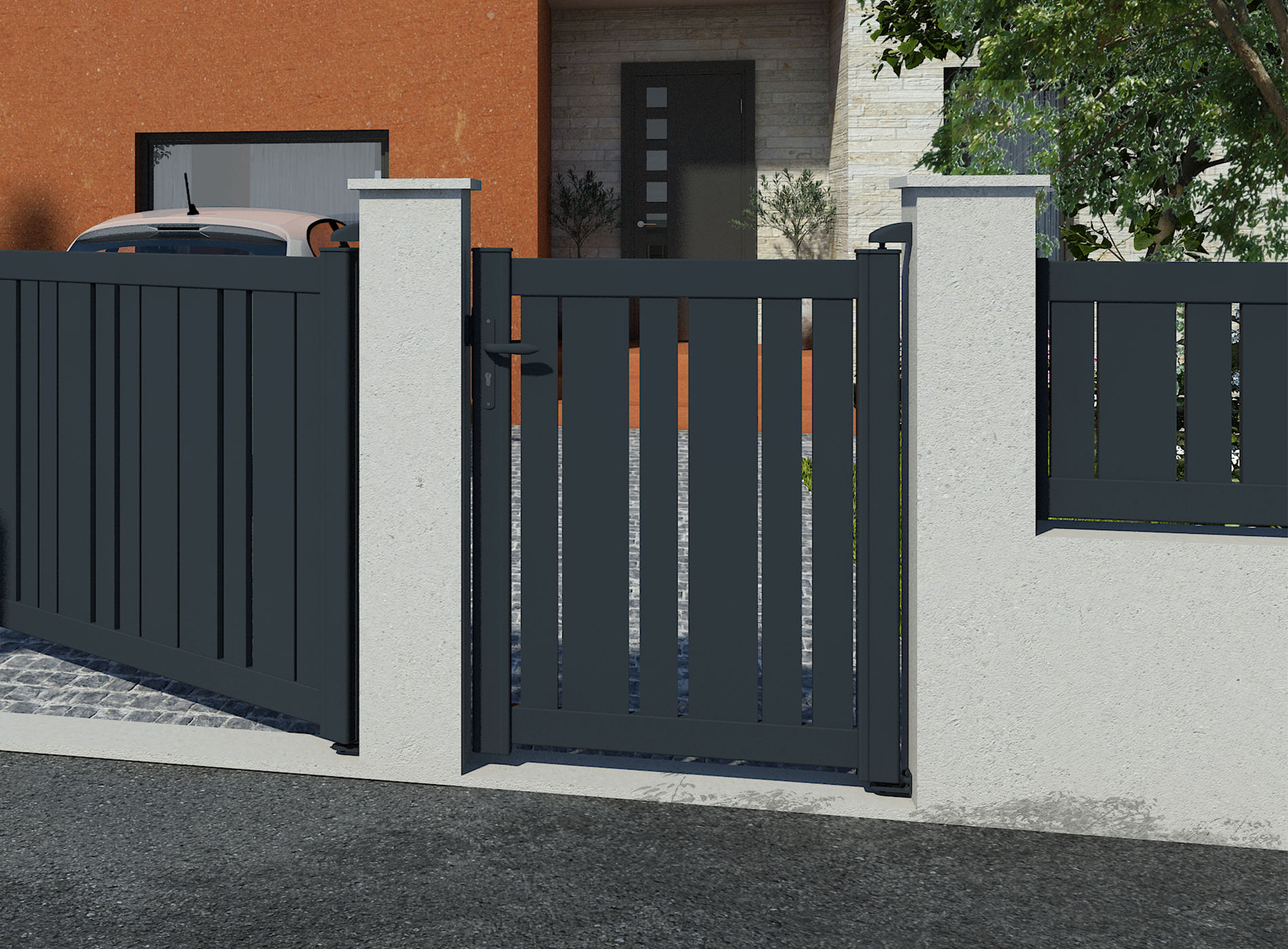 Klos Up Portillon ajourée KALY Gris Zinc 7016