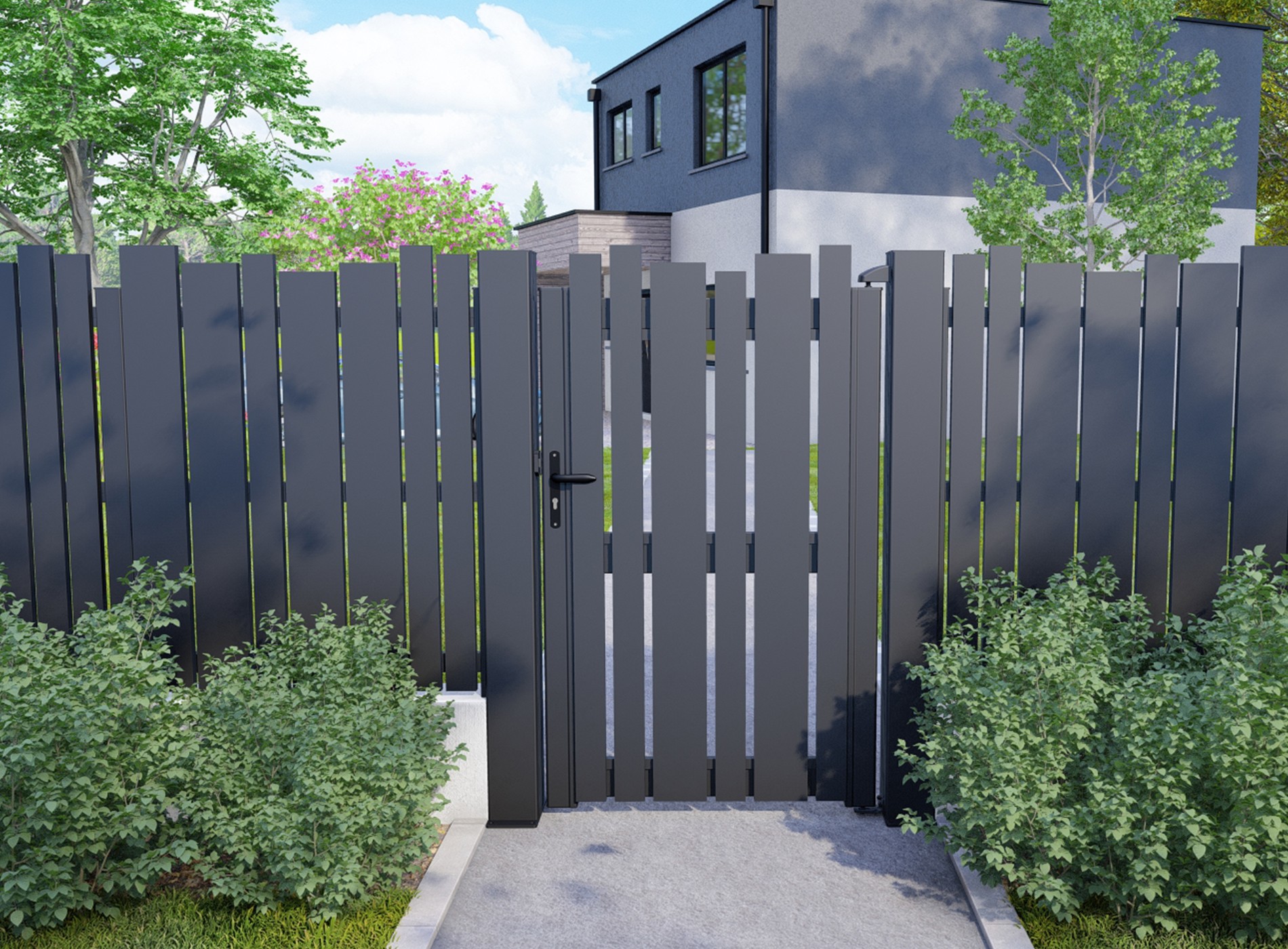 Klos Up Portillon aluminium LIVIO - Noir Sable 2100