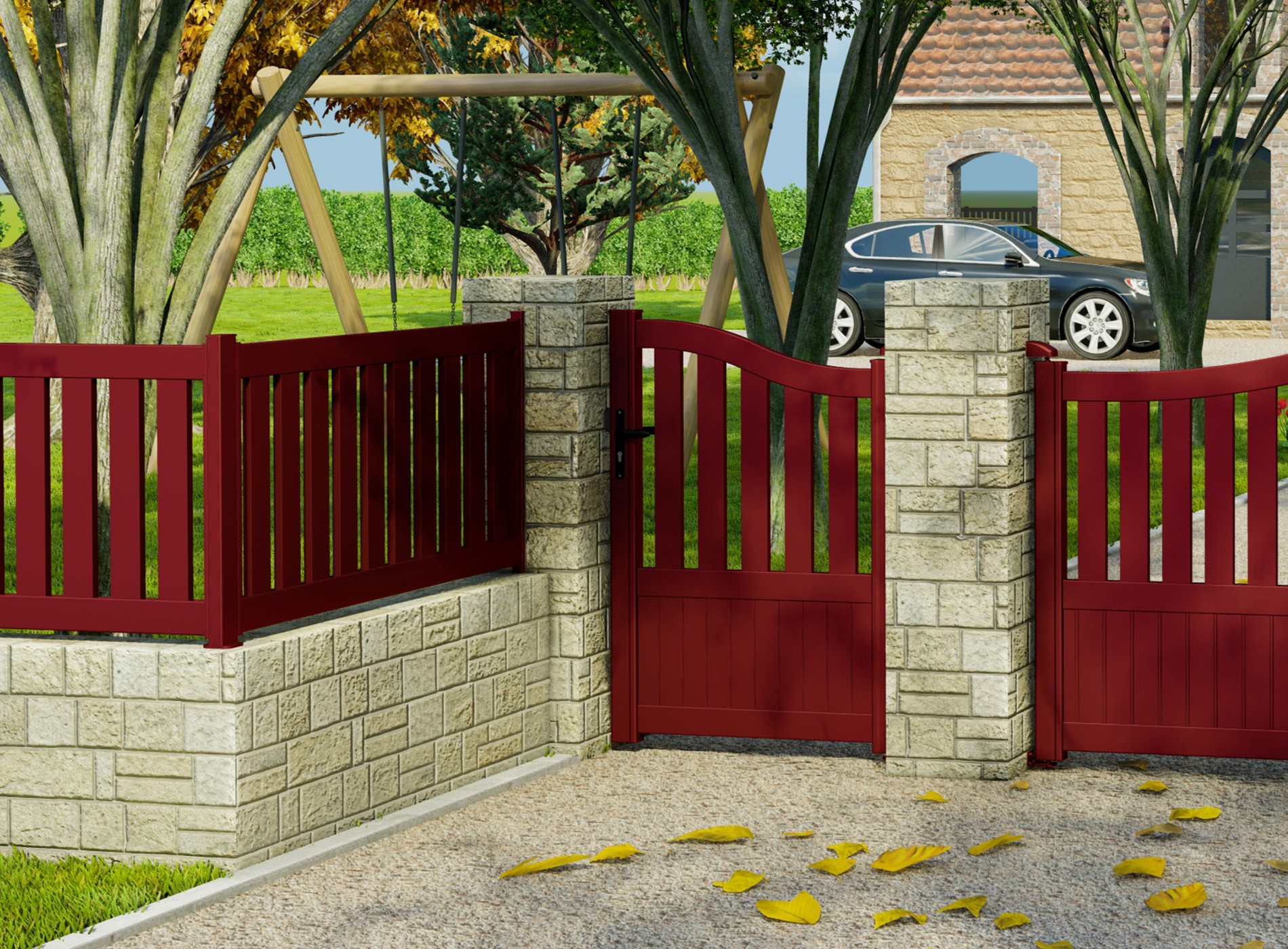 Klos Up portillon aluminium MOELLAN - Rouge 3004