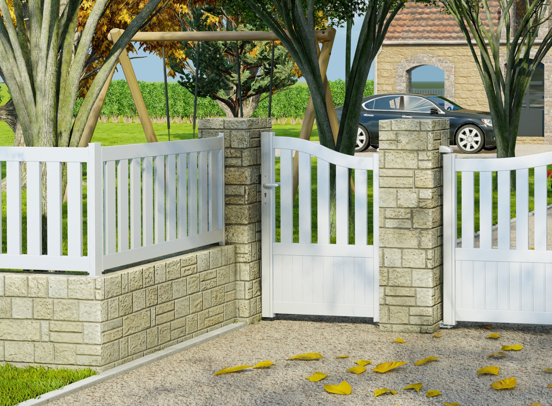 Klos Up portillon aluminium MOELLAN - Blanc 9016