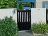 portillon en aluminium PENMARCH, Noir 9005