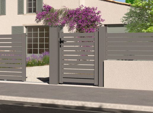 Portillon en aluminium TREZ, gris sablé 2900