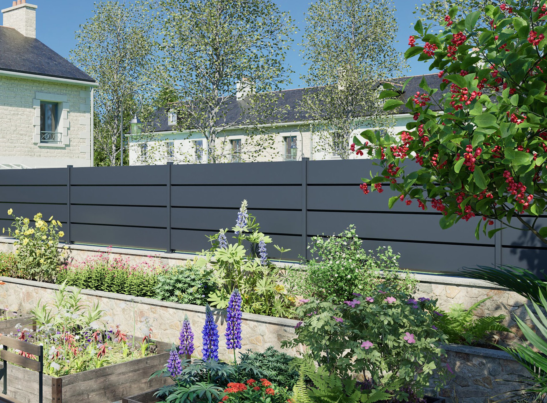 Lame aluminium persienne 255 mm Gris Zinc 7016
