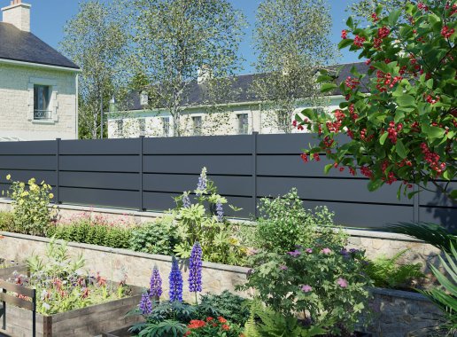 Lame aluminium persienne 255 mm Gris Zinc 7016