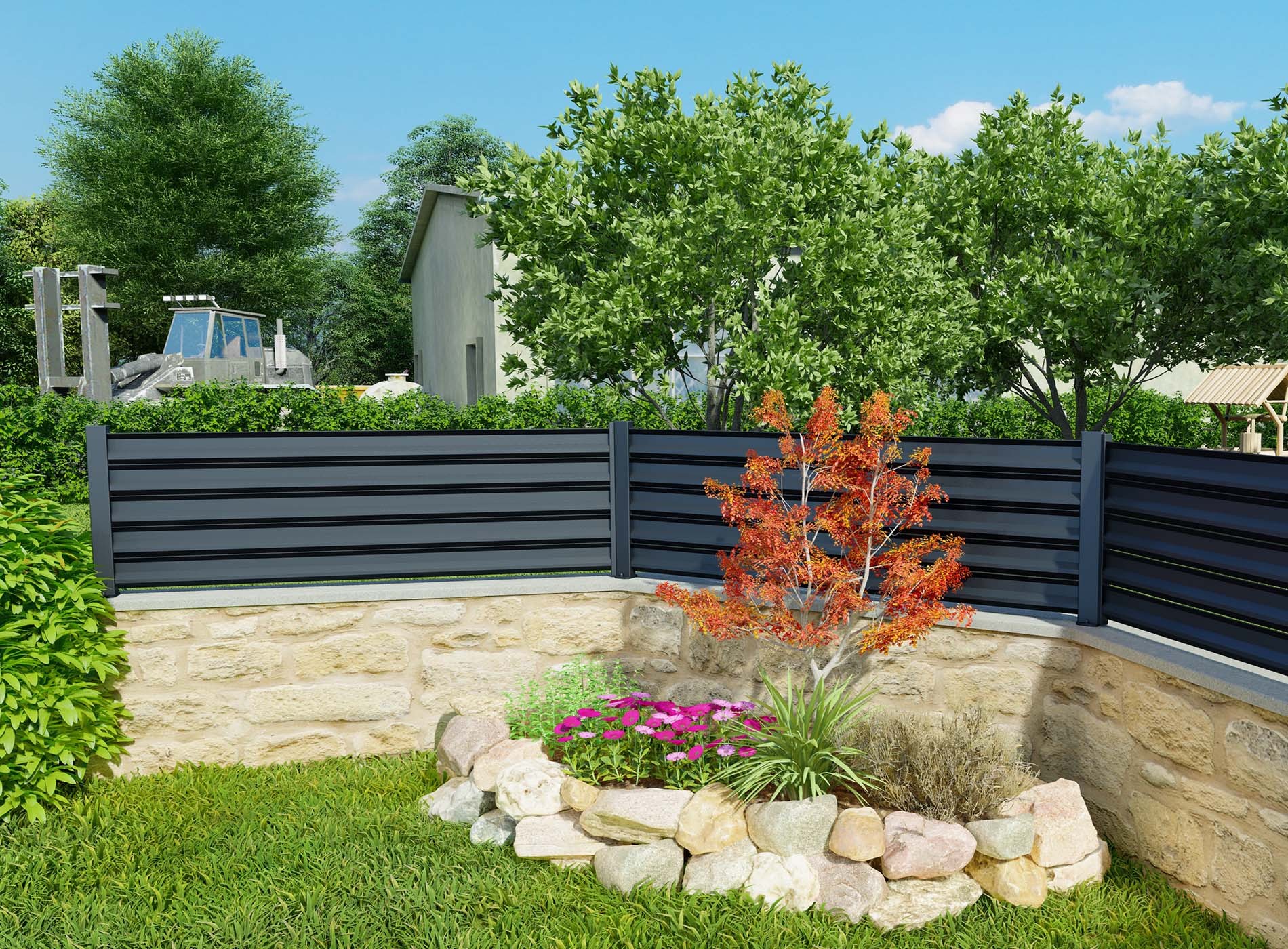 Klos Up lame persienne eco-concue - ambiance intérieure - Gris Zinc 7016C