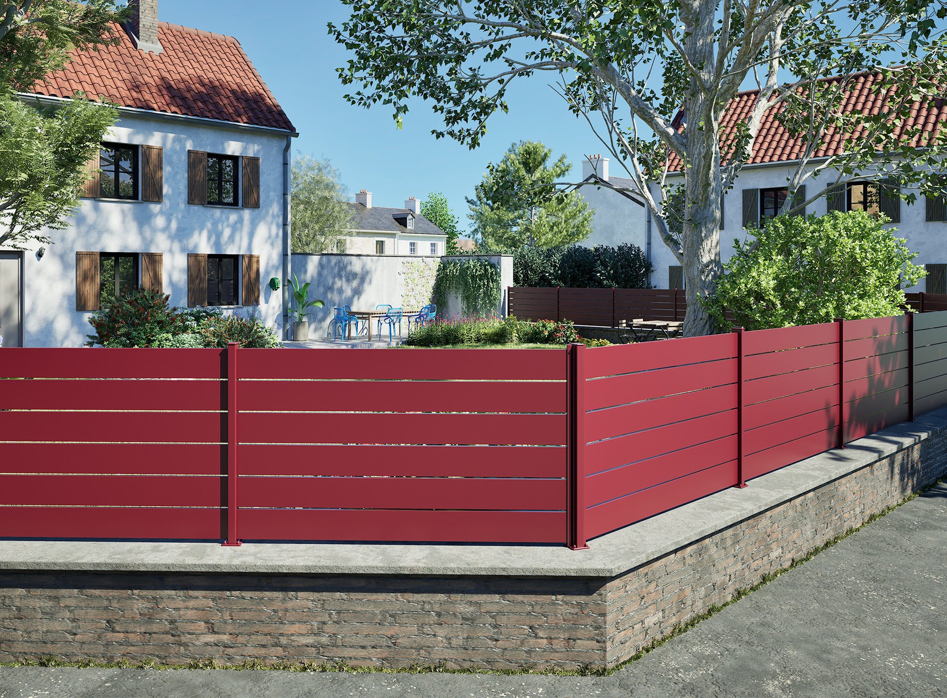 Cloture Bono lames ajourées 3004 Rouge