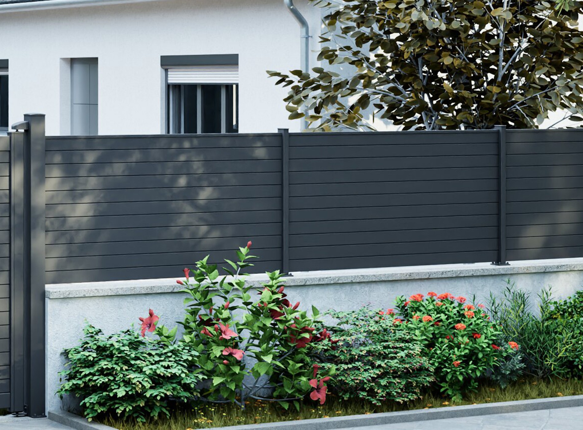 Lame aluminium pleine fine 90 mm Gris Zinc 7016C
