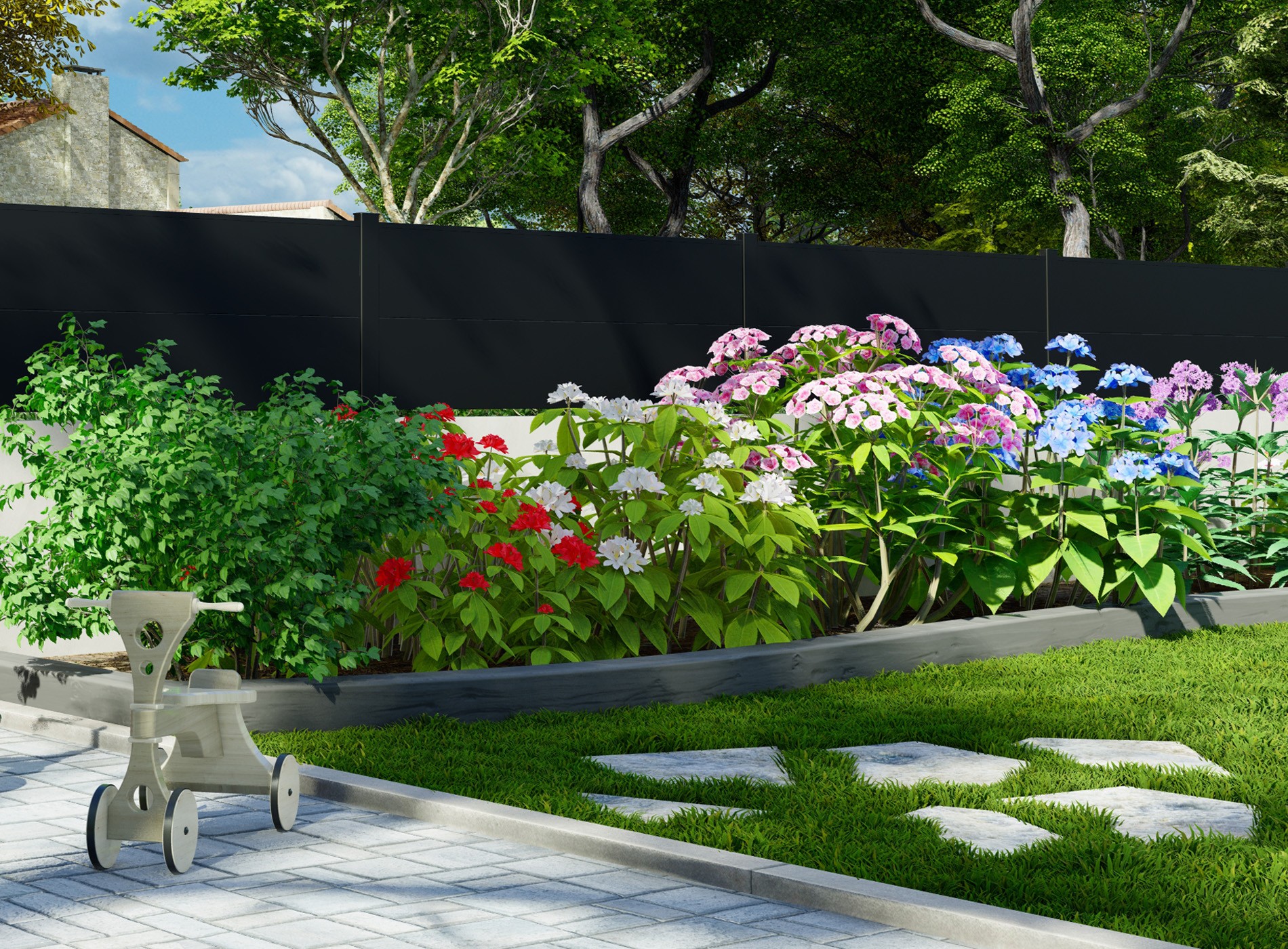 Klos Up Clôture Hezo lames pleines 300 - Noir 9005