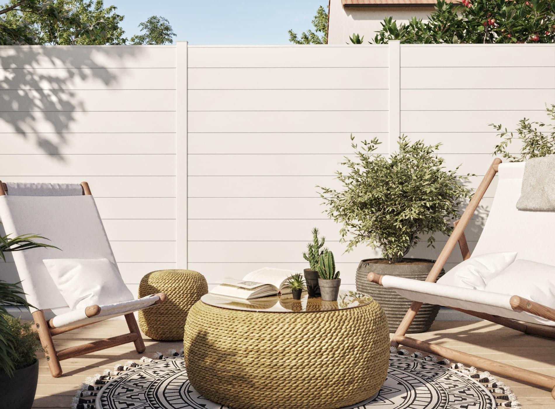 Cloture lames pleines LAO Blanc 9016