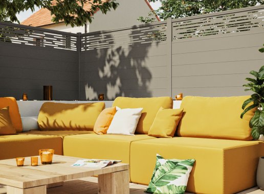 Clôture en aluminium LIGNE , Gris Quartz 7039
