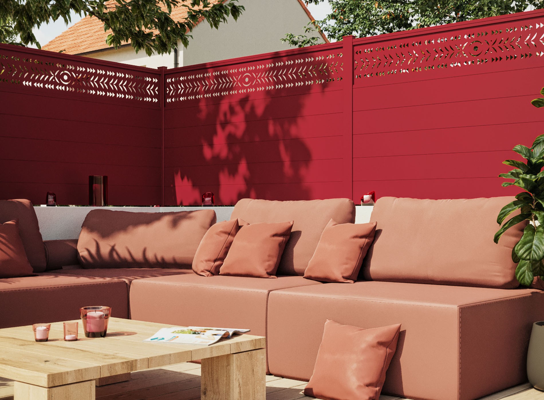 Clôture en aluminium MAESA, Rouge 3004