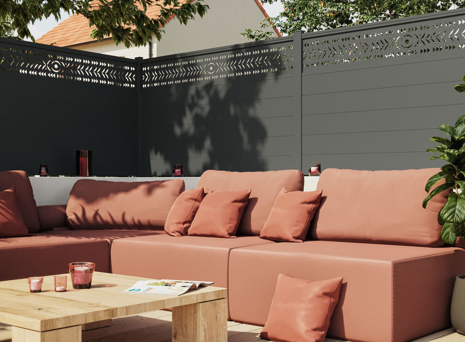 Clôture en aluminium MAESA, Gris Zinc 7016