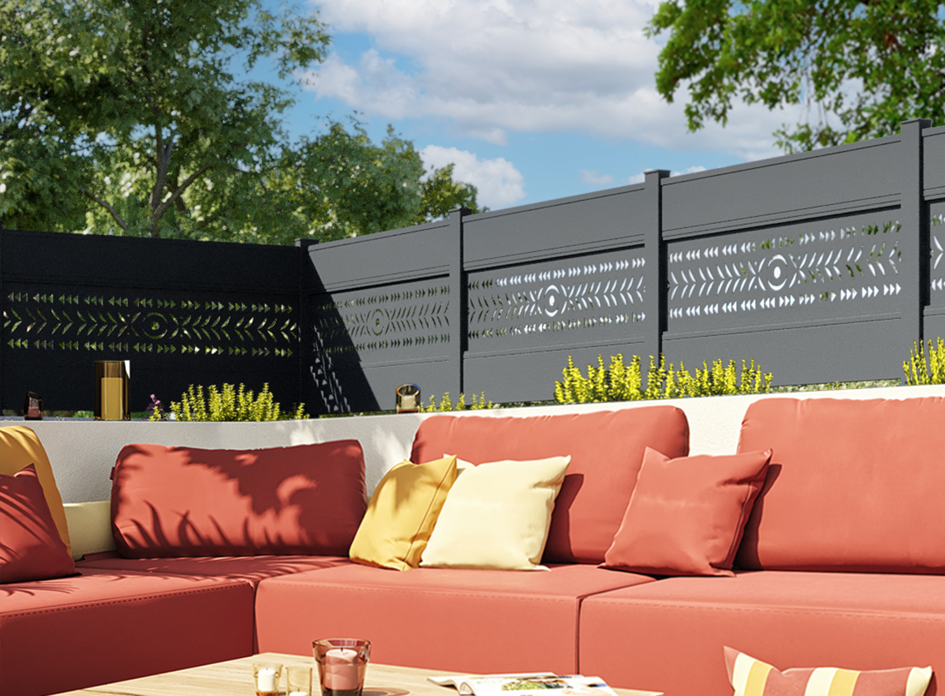 Cloture décor MAESA Gris Zinc 7016