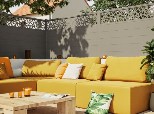 Clôture en aluminium POLYGO, Gris Quartz 7039