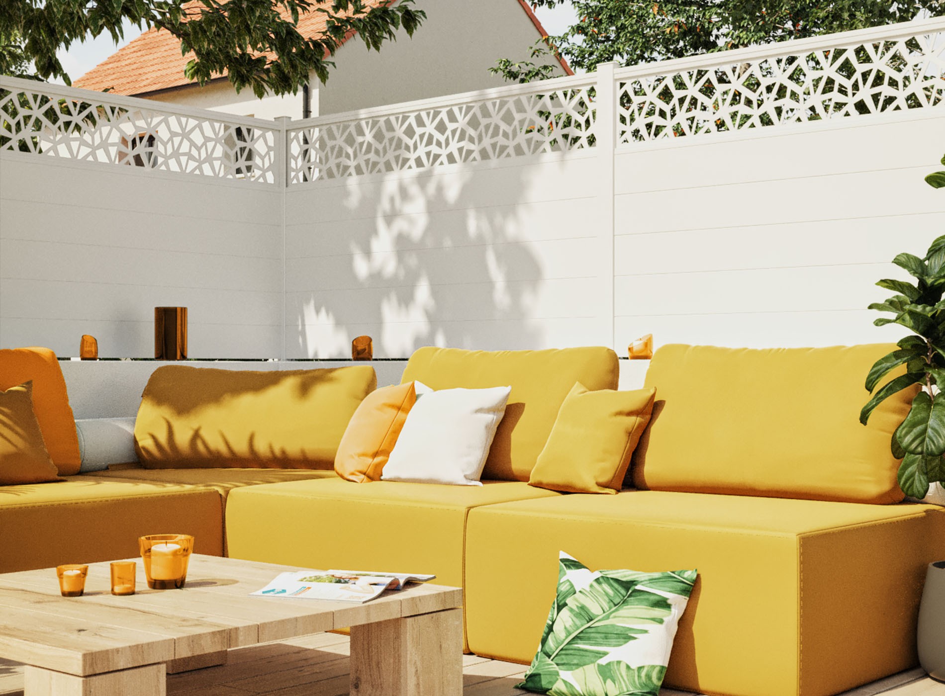 Clôture en aluminium POLYGO, Blanc 9016