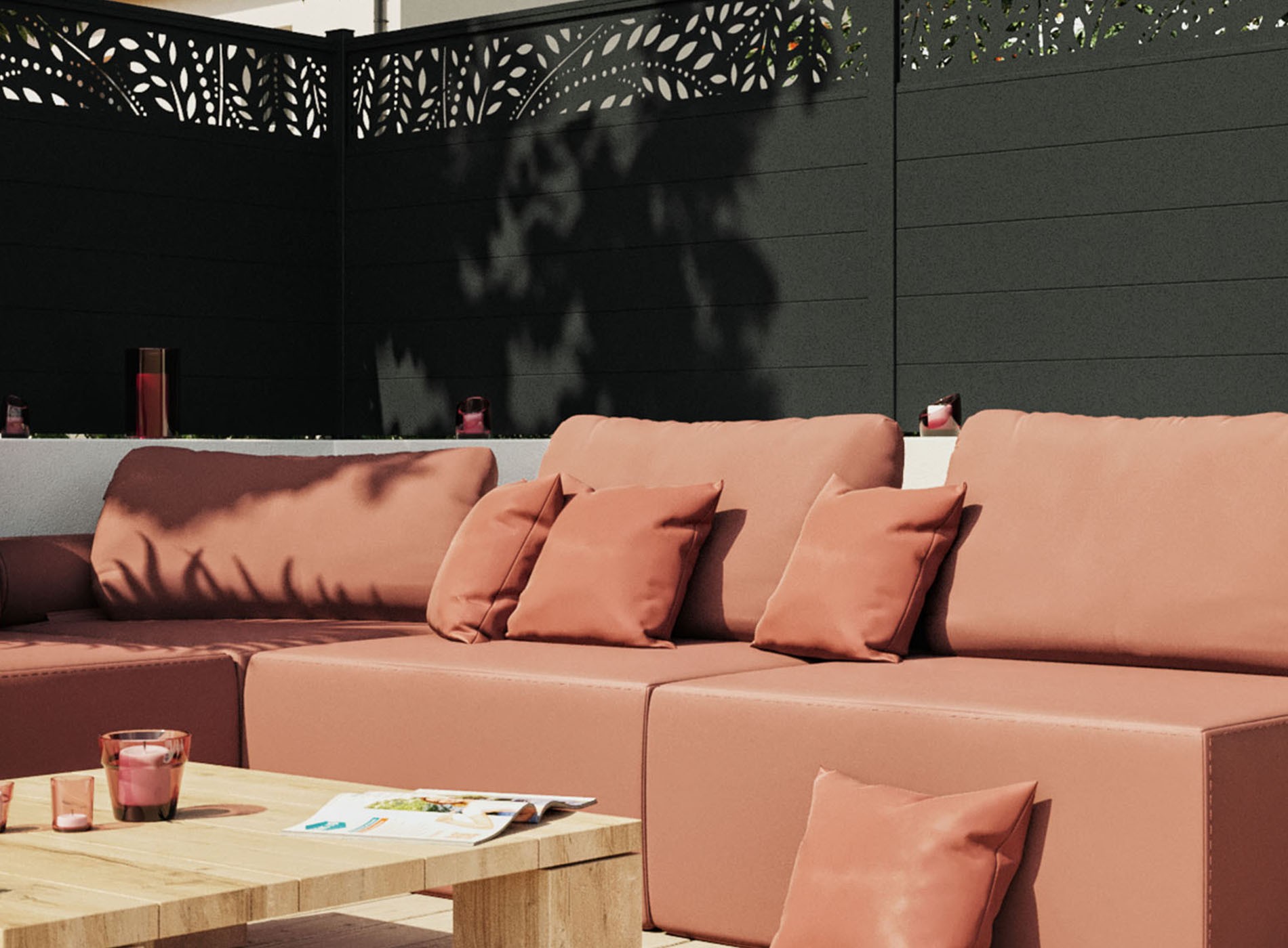 Clôture en aluminium SYLVA, Noir Sable 2100