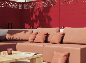 Clôture en aluminium SYLVA, Rouge 3004