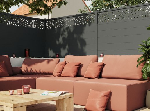 Clôture en aluminium SYLVA, Gris Zinc 7016