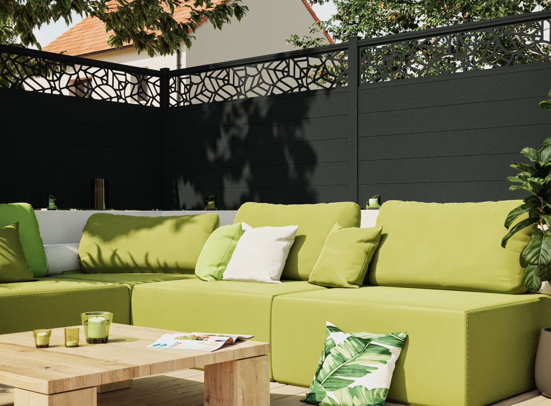 Clôture en aluminium TEK, Noir 9005