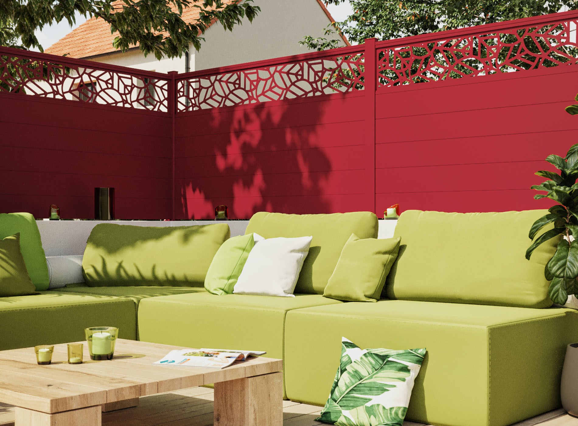 Clôture en aluminium TEK, Rouge 3004