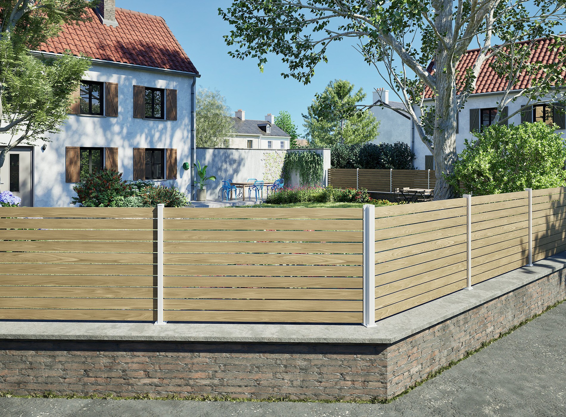 Clôture lames ajourées 90 mm TREZ Chene Irlandais