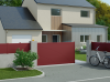 Portail coulissant en aluminium CONCARNEAU, rouge 3004