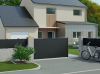 Portail coulissant en aluminium CONCARNEAU, noir 9005