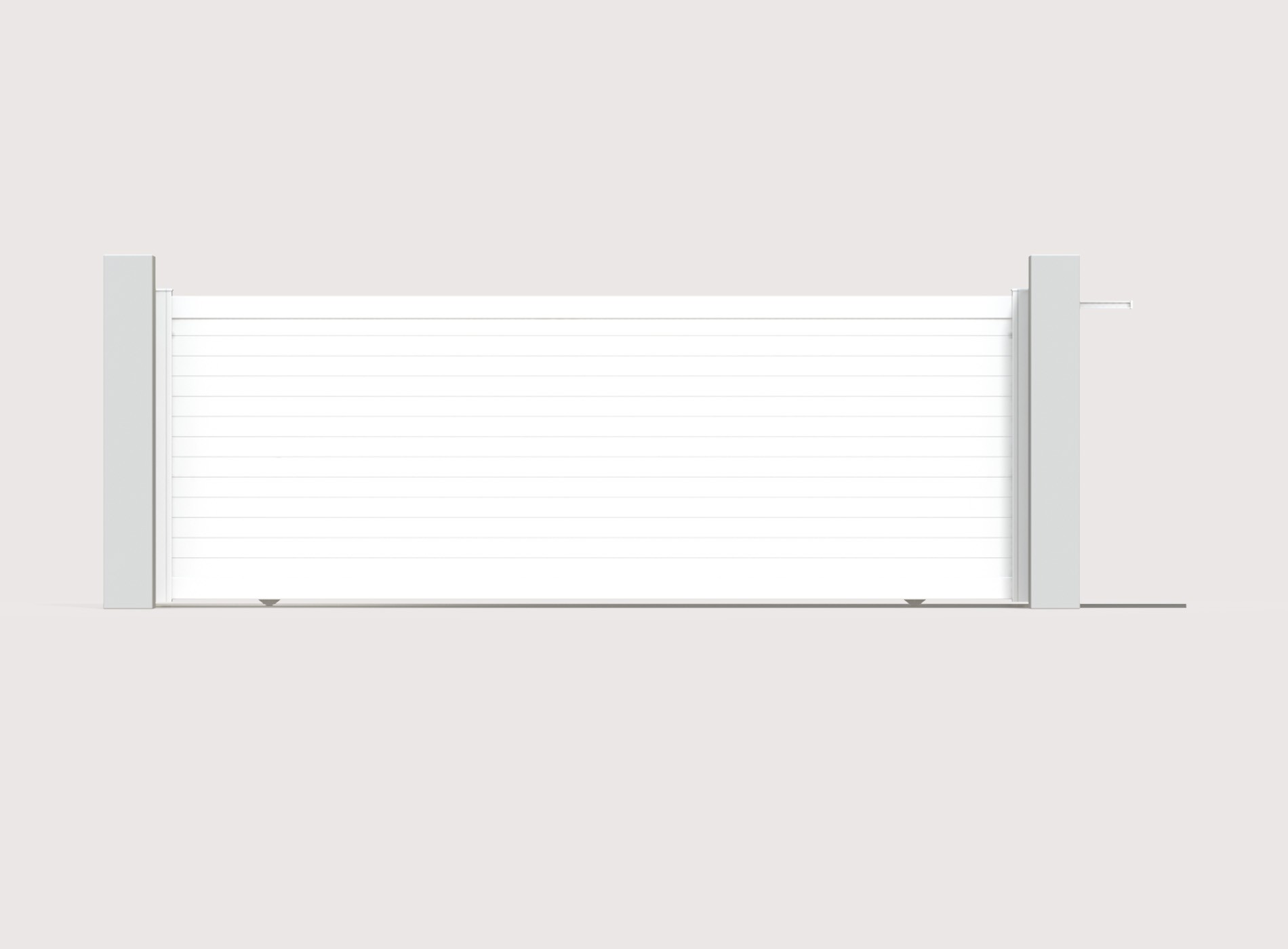 Portail aluminium coulissant CONCARNEAU 3560 x 1281 - Blanc 9016