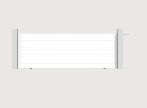 Portail aluminium coulissant CONCARNEAU 3560 x 1281 - Blanc 9016