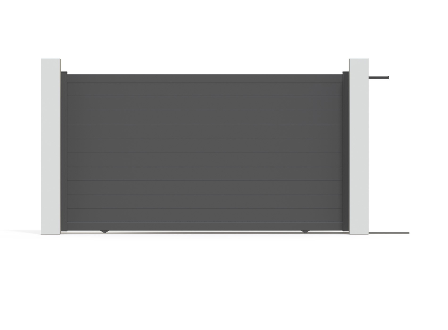 Portail aluminium coulissant LAO 3060 x 1705 - Noir Sable 2100