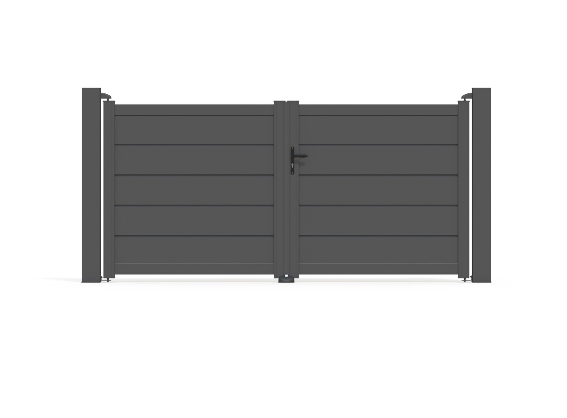 Portail aluminium battant ALIZ 3060 x 1460 - Noir Sable 2100